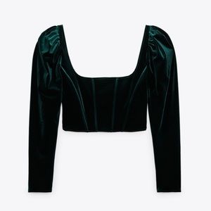Zara- velvet corset crop top